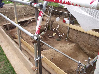 A Roman rampart in trench 3